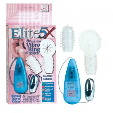 Elite 5X 5 Function Vibro Ring Tickler Blue