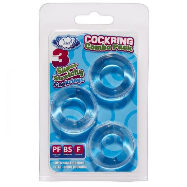 Cloud 9 Cock Ring Combo 3 Clear Smooth