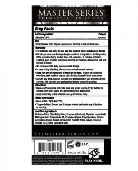 Jizz Cum Scented Anal Desensitizing Lube 8.25 ounces