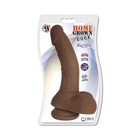 Home Grown Cock 9 inches Chocolate Brown Dildo