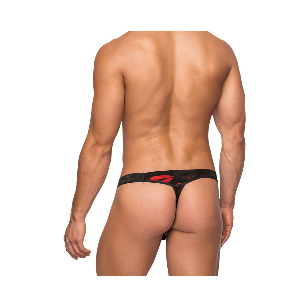 Male Power Kiss Me Micro Thong V Sheer Lips L/xl