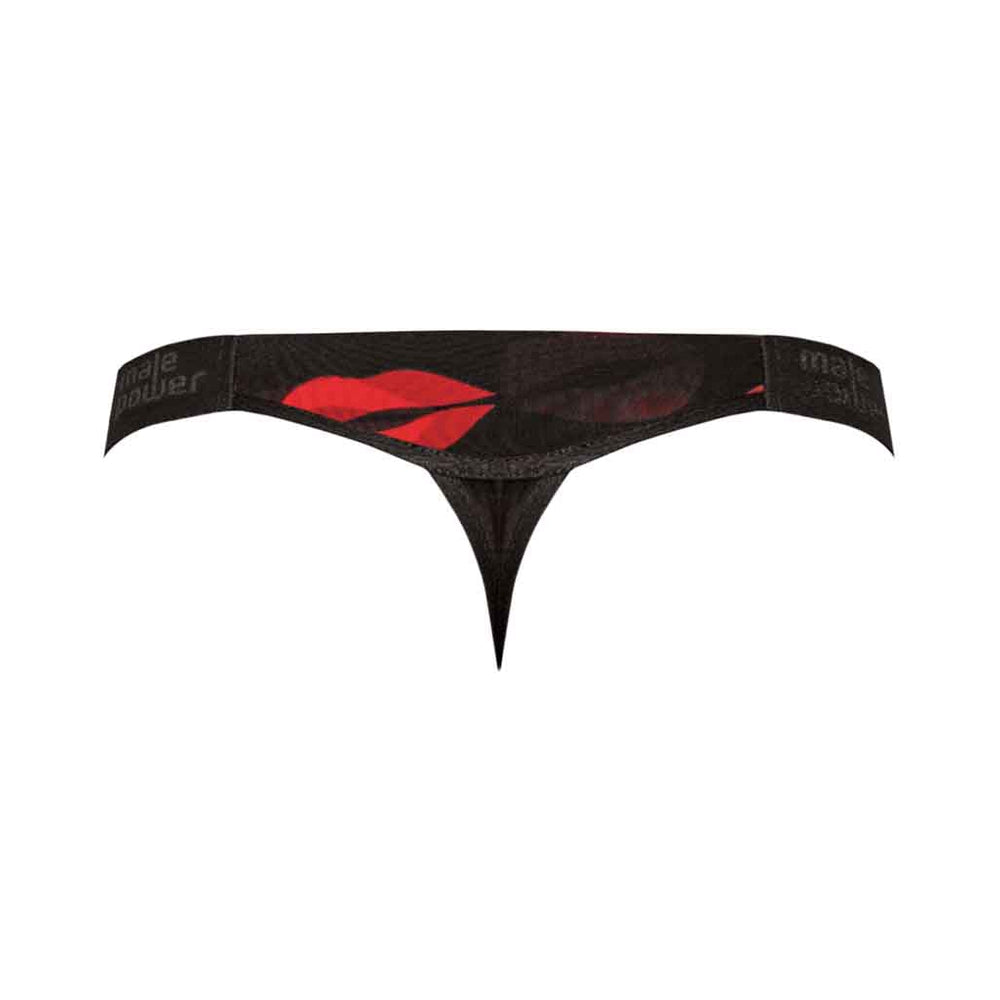 Male Power Kiss Me Micro Thong V Sheer Lips L/xl