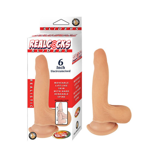 Realcocks Sliders 6 inches Uncircumcised Beige Dildo