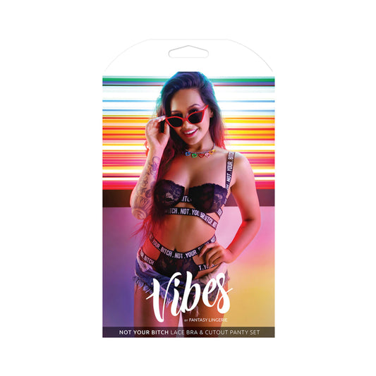 Vibes Not Your Bitch Bra/panty Black M/l