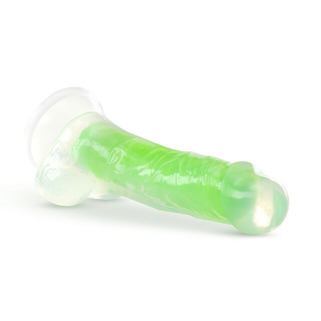 Neo Elite Glow In The Dark Viper 7.5 In Silicone Dual Density Dildo W/ Balls Neon Green