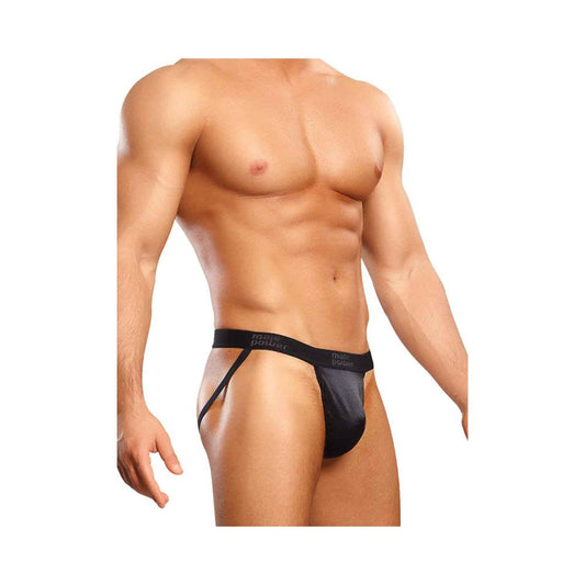 Male Power Satin Lycra Jock Strap S/M Black