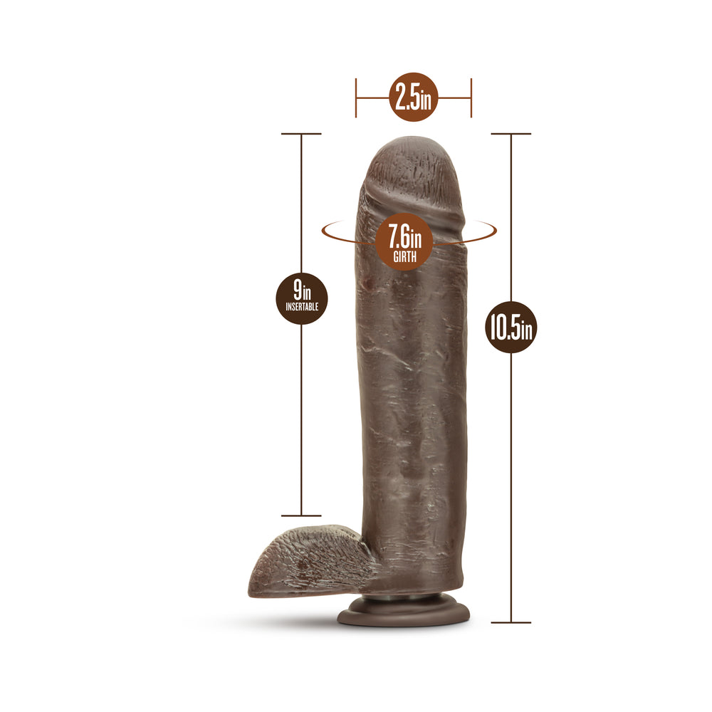 Mr. Mister 10.5 Inches Dildo with Suction Brown